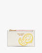 Lemon Drop Appliqué Small Slim Bifold Wallet, , Product