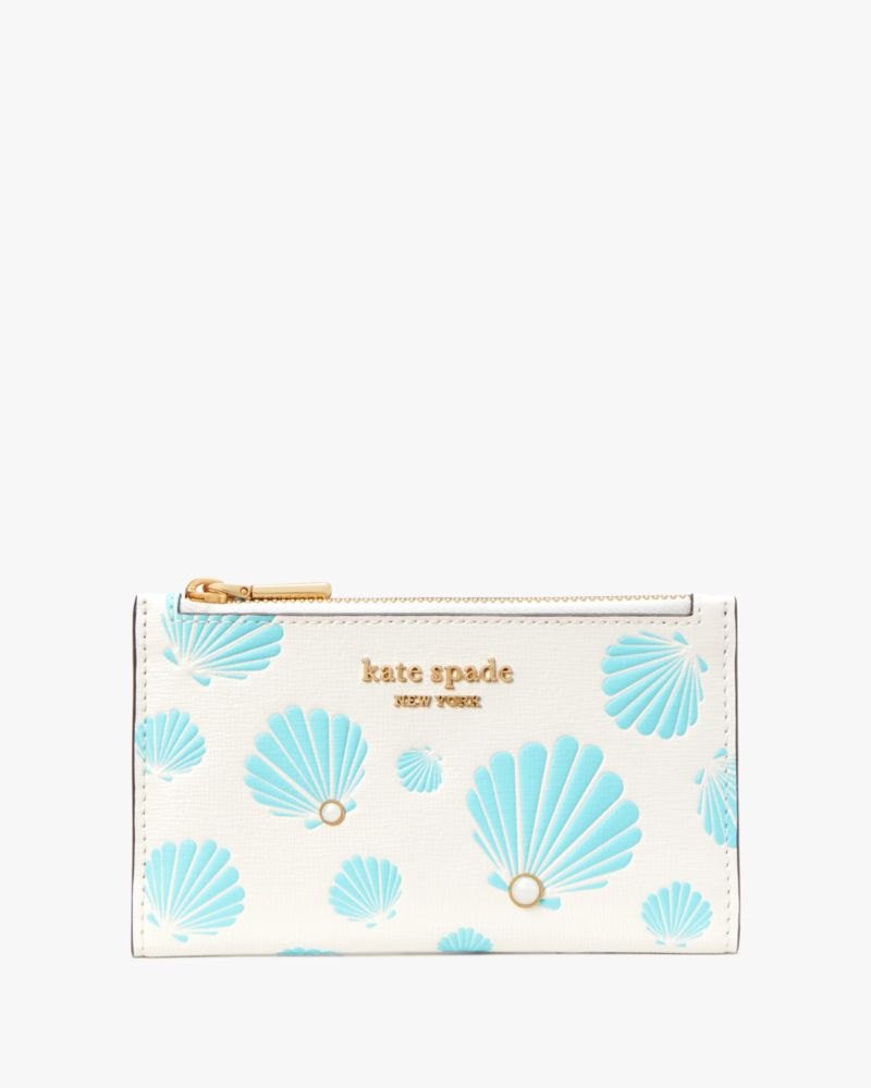 Seashell Embossed Small Slim Bifold Wallet Kate Spade UK