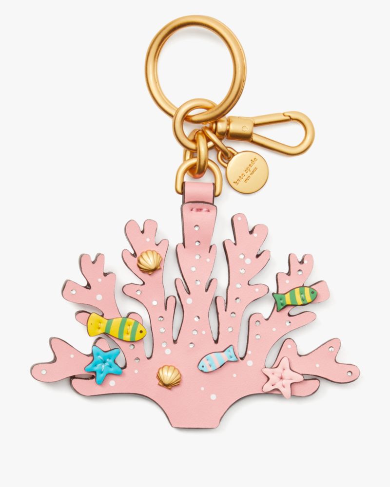 Kate Spade What The Shell Embellished Coral Reef Key Fob