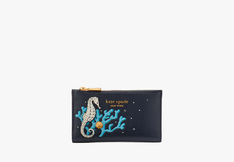 What The Shell Embellished Small Slim Bifold Wallet, , Product