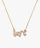 Kate Spade,Say Yes Love Pendant,Pink/Gold