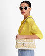 Evelyn Striped Crochet Raffia Medium Convertible Shoulder Bag, , Product