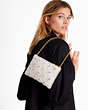 Kate Spade,Purl Flower Beaded Mini Shoulder Bag,Bridal,Cream
