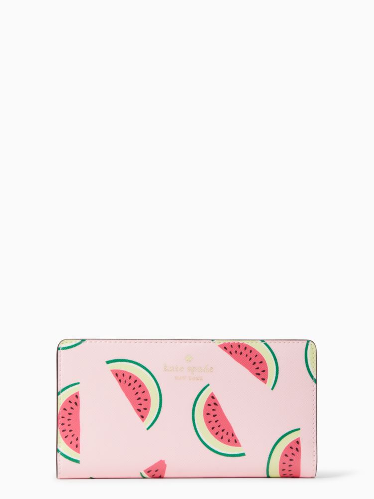 Marlee Watermelon Party Large Slim Bifold Wallet, Pink Multi, Product image number 0