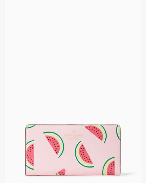 Marlee Watermelon Party Large Slim Bifold Wallet, Pink Multi, ProductTile