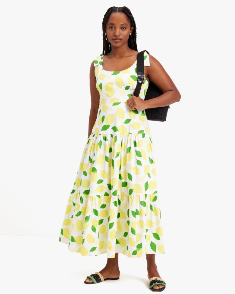 Kate Spade Lemon Toss Tiered Maxi Dress