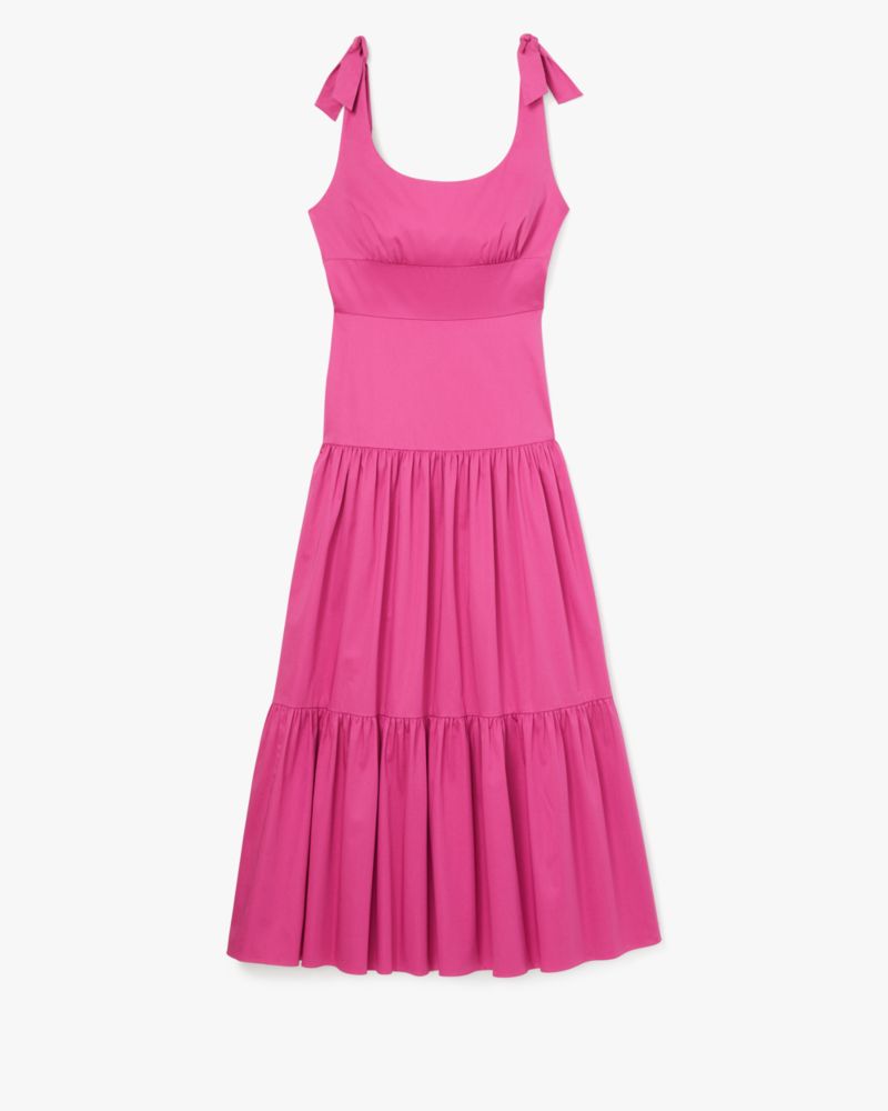 Kate Spade Poplin Tiered Maxi Dress In Pink
