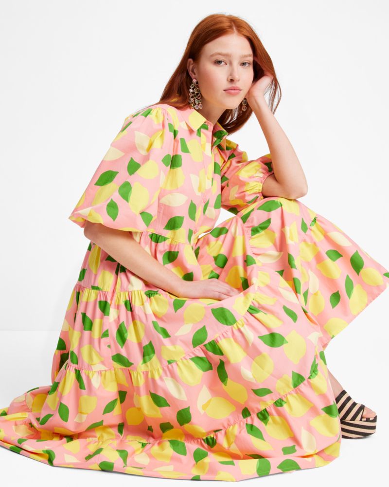 Lemon Toss Tie-Waist Shirtdress