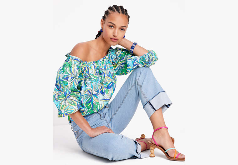 Anemone Floral Off-the-shoulder Top, , Product