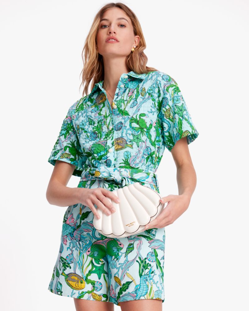 Under The Sea Collared Top, Low Tide Multi, ProductTile