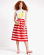 Kate Spade,Awning Stripe Organza Midi Skirt,Sea Star/Ladybug