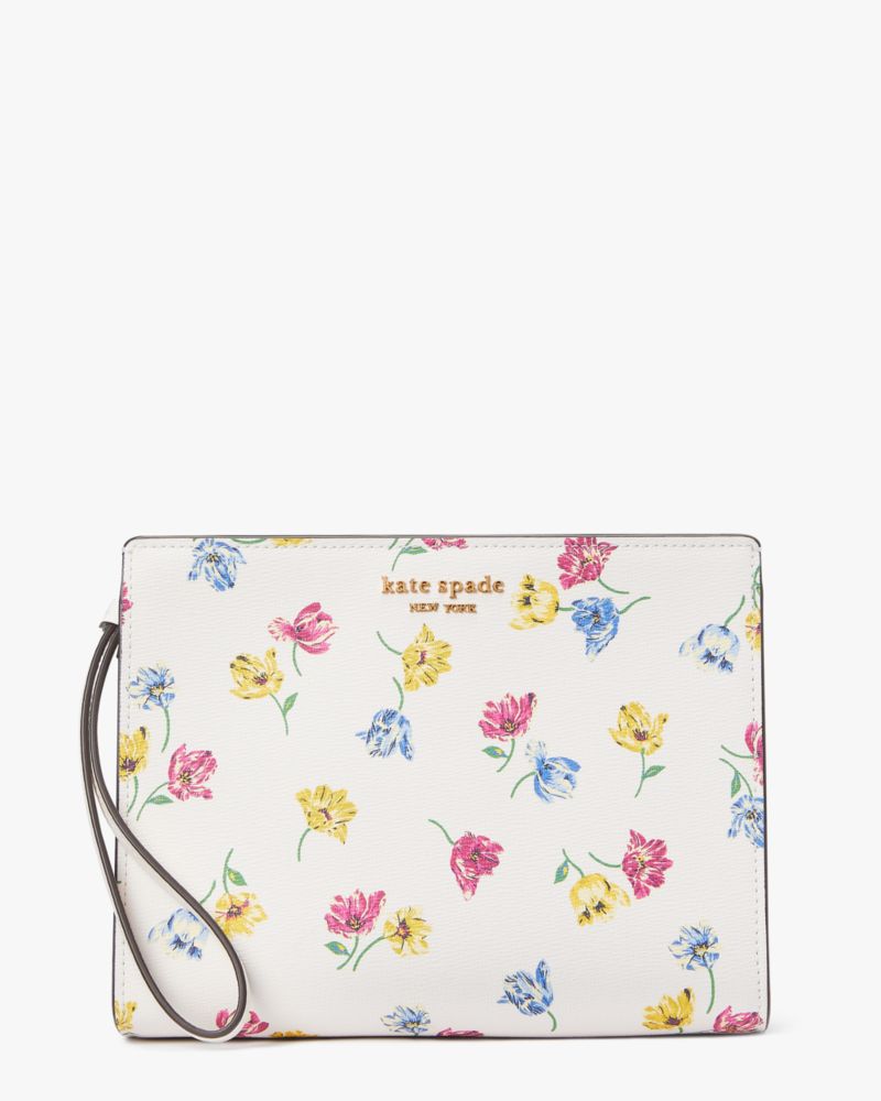 Morgan Tulip Toss Gusseted Wristlet, Cream Multi, Product image number 0