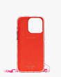 Sam Icon Glitter Gingham iPhone 14 Pro Wristlet Case, , Product