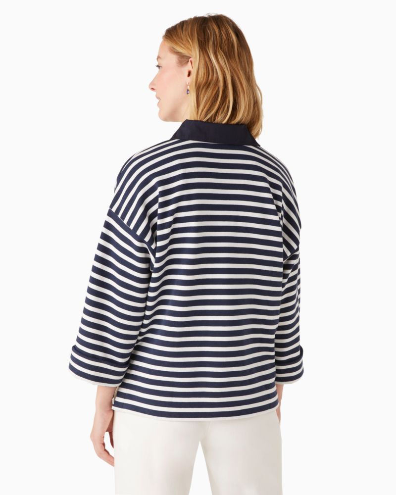 ストライプ ポロ ニット プルオーバー, Parisian Navy, Product
