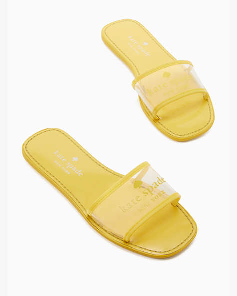 Kate Spade,peyton clear sandals,Dandelion Yellow
