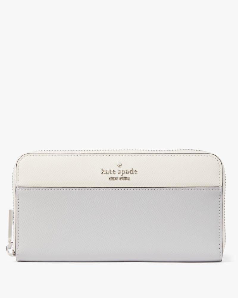 Kate Spade Staci Colorblock Large Continental Wallet - Nimbus Grey – Jax &  Henley