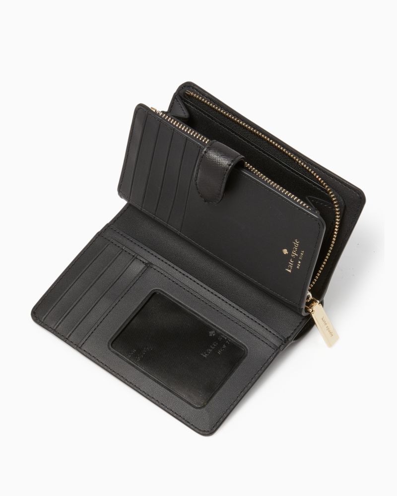 Madison Colorblock Saffiano Leather Medium Compact Bifold Wallet