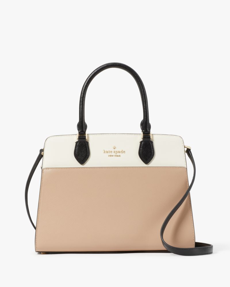 Madison Colorblock Saffiano Leather East West Laptop Tote