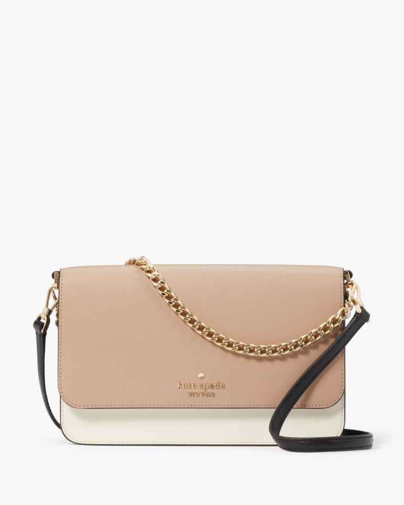 Kate Spade Madison Medium Satchel Toasted Hazelnut Beige Black Multi