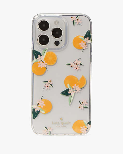 Kate Spade,Orange Toss Resin iPhone 14 Pro Max Case,Clear