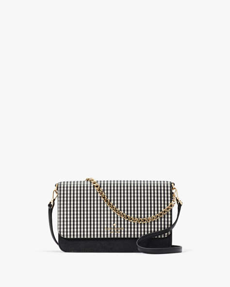 Madison Jazzy Gingham Printed Flap Convertible Crossbody, Black Multi, ProductTile