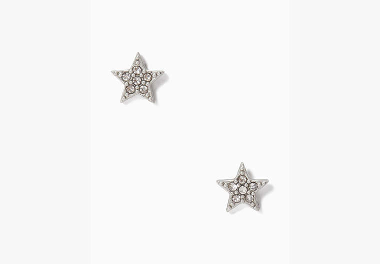 Kate Spade,pave studs,Clear/Silver image number 0