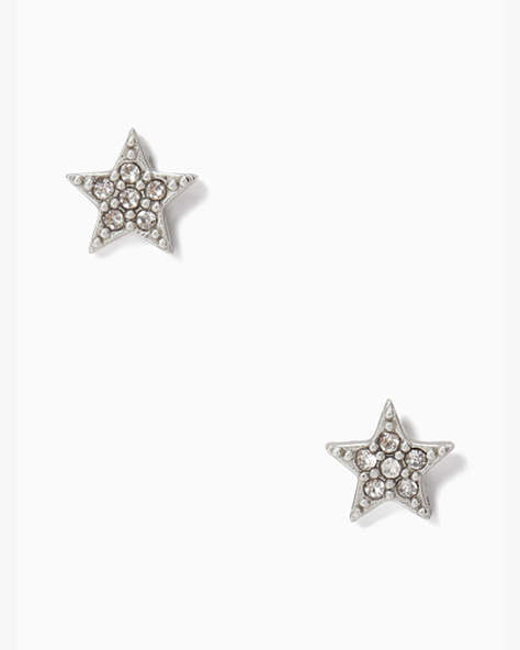 Kate Spade,pave studs,Clear/Silver
