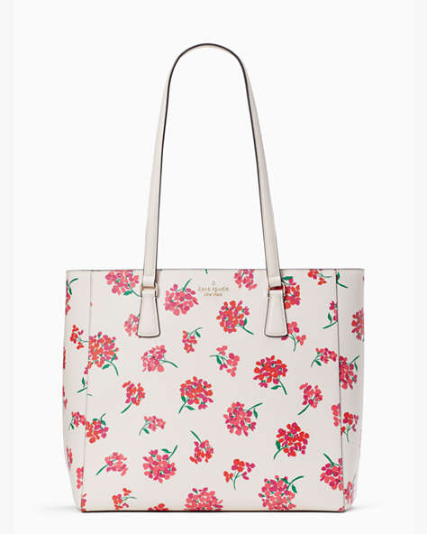 Kate Spade,Perry Floral Laptop Tote,Fresh Peach Multi