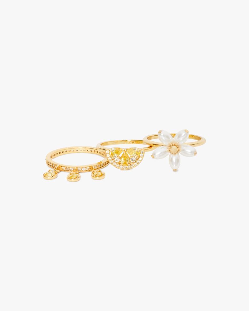 Kate Spade Fresh Squeeze Stacking Charm Ring Set