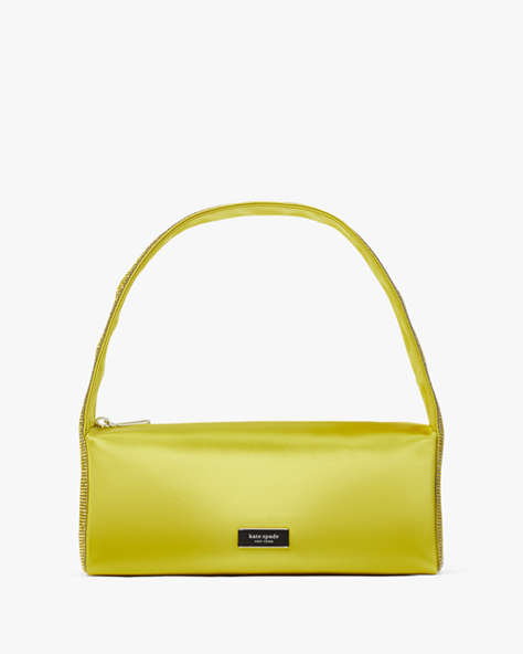 Kate Spade,Afterparty Crystal Embellished Satin Shoulder Bag,Chartreuse Multi