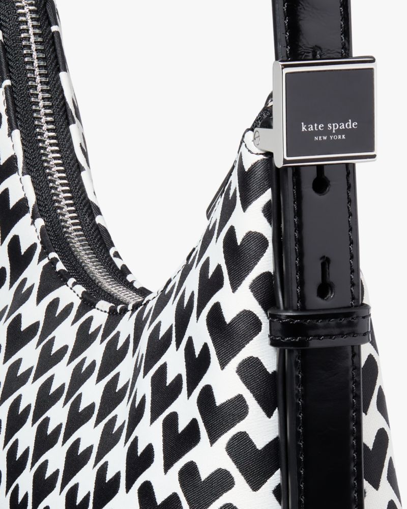 Kate Spade Houndstooth-pattern Shoulder Bag in Black