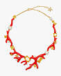 Reef Treasure Coral Statement Necklace, Coral, Product