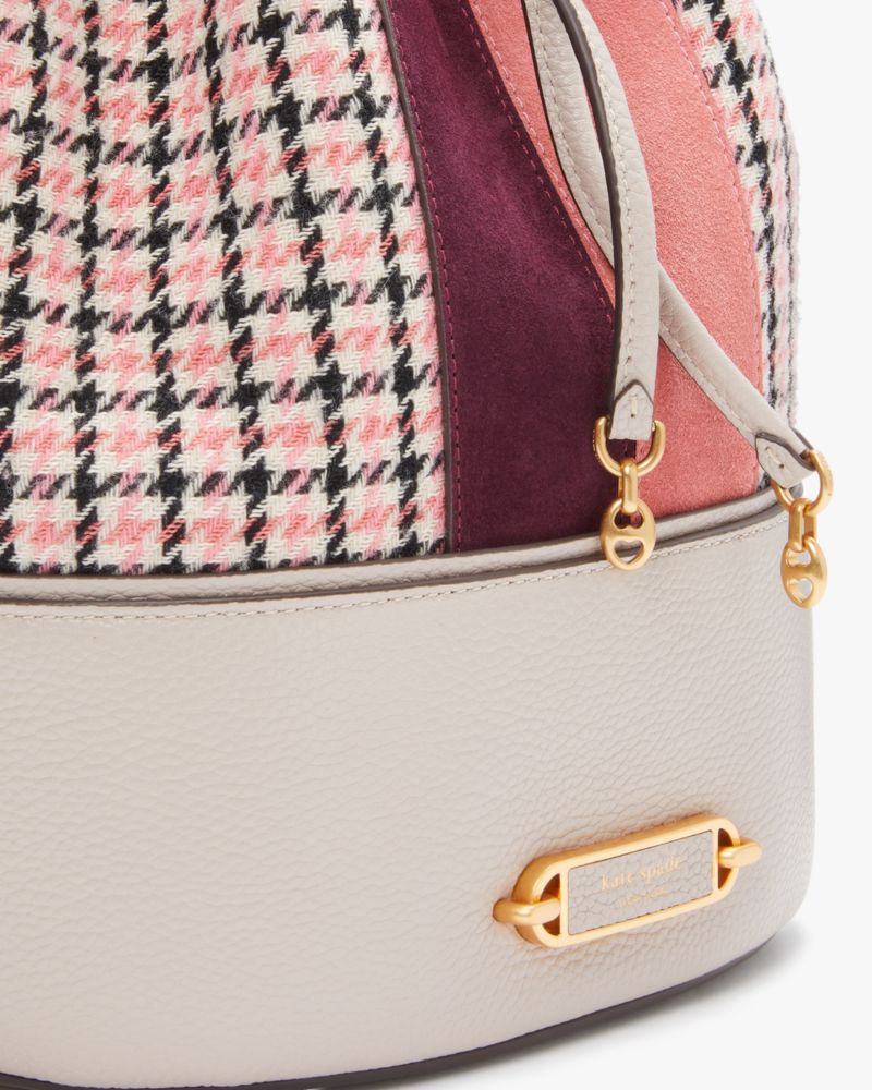 Kate Spade Leila Medium Flap Shoulder Bag Crossbody Pink Multi Stripe White