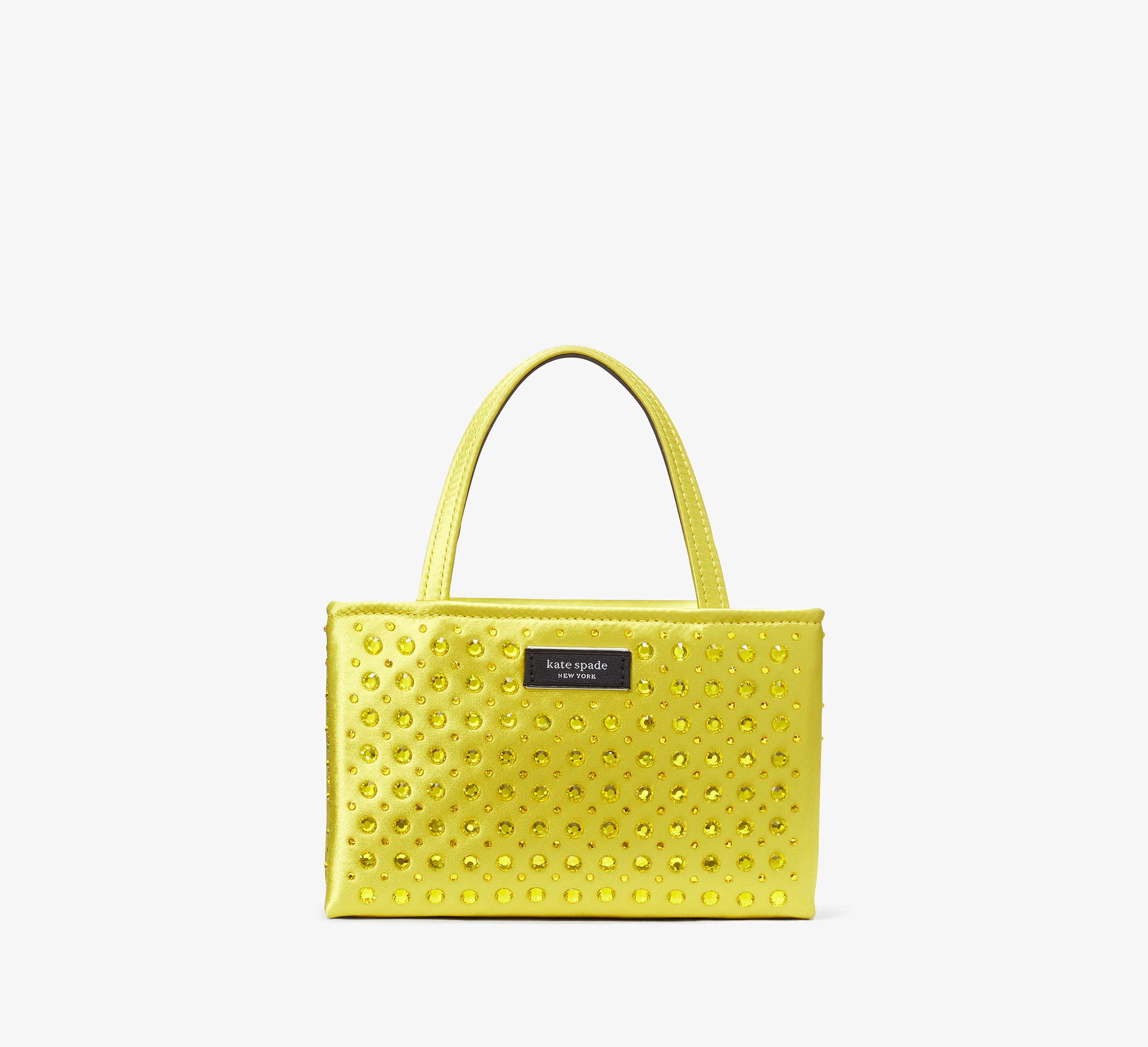 Kate Spade Sam Icon Crystal Embellished Mini Tote In Chartreuse Green