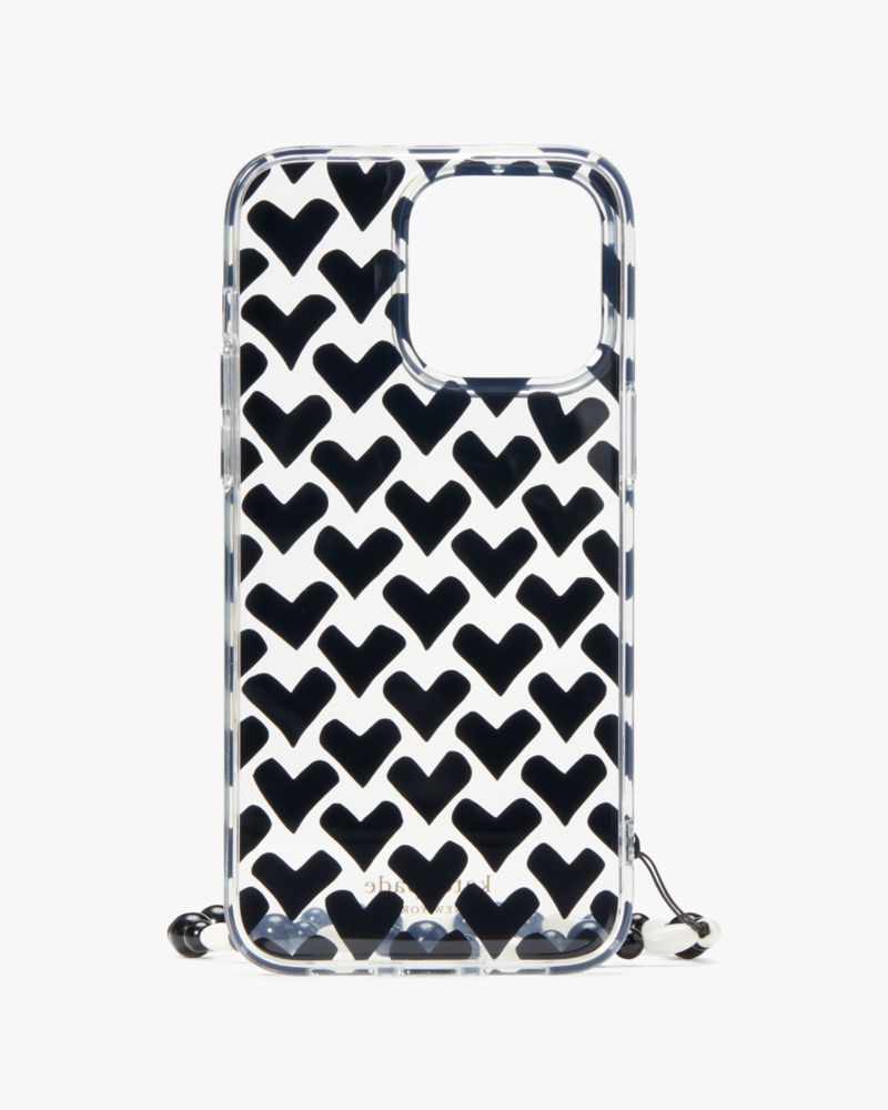 Kate Spade Modernist Hearts iPhone 14 Pro Max Wristlet Case. 5