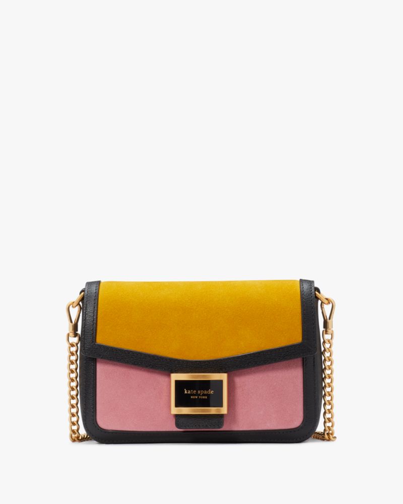 Kate Spade Katy Colorblocked Suede Flap Chain Crossbody