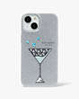 Kate Spade,Shaken Not Stirred Embellished iPhone 14 Case,Silver Multi