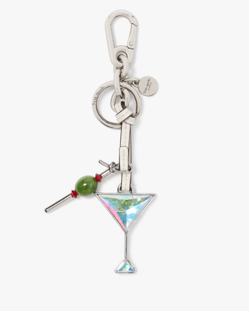 Kate Spade Shaken Not Stirred Crystal Martini Key Fob