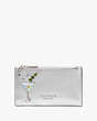シェイクン ノット スタード エンベリッシュ メタリック スモール スリム バイフォールド ウォレット, Silver Multi, Product