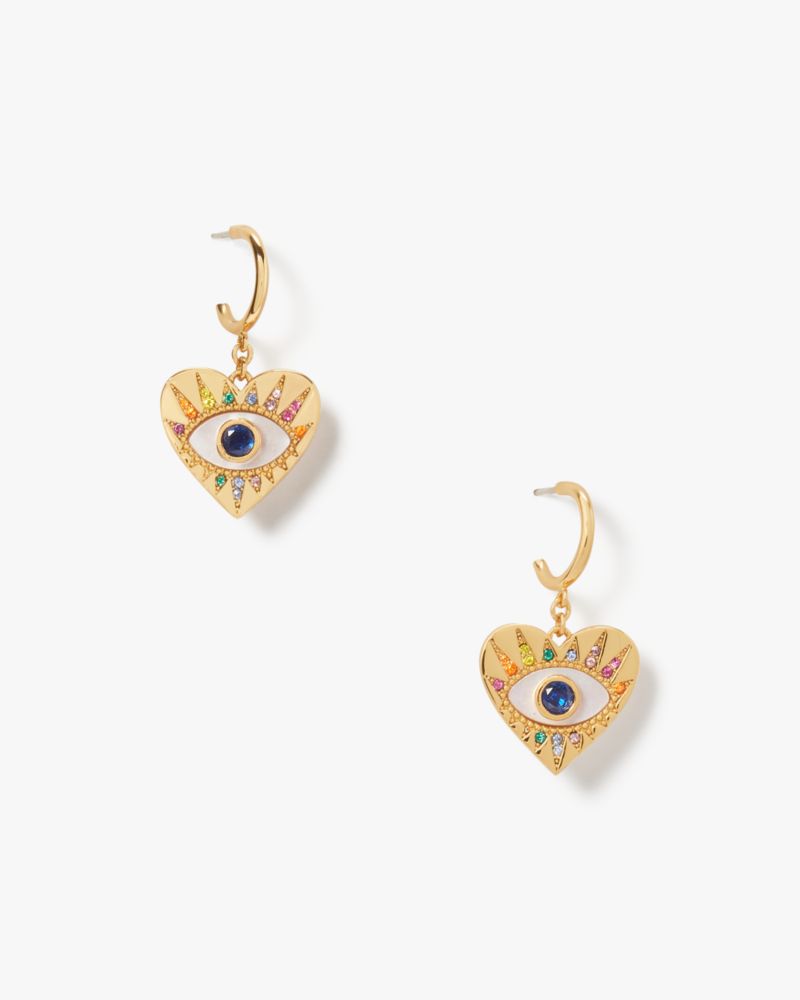 Evil Eye Huggie Drop Earrings