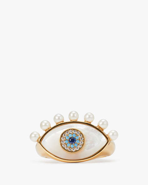 Kate Spade,Evil Eye Ring,Cream Multi