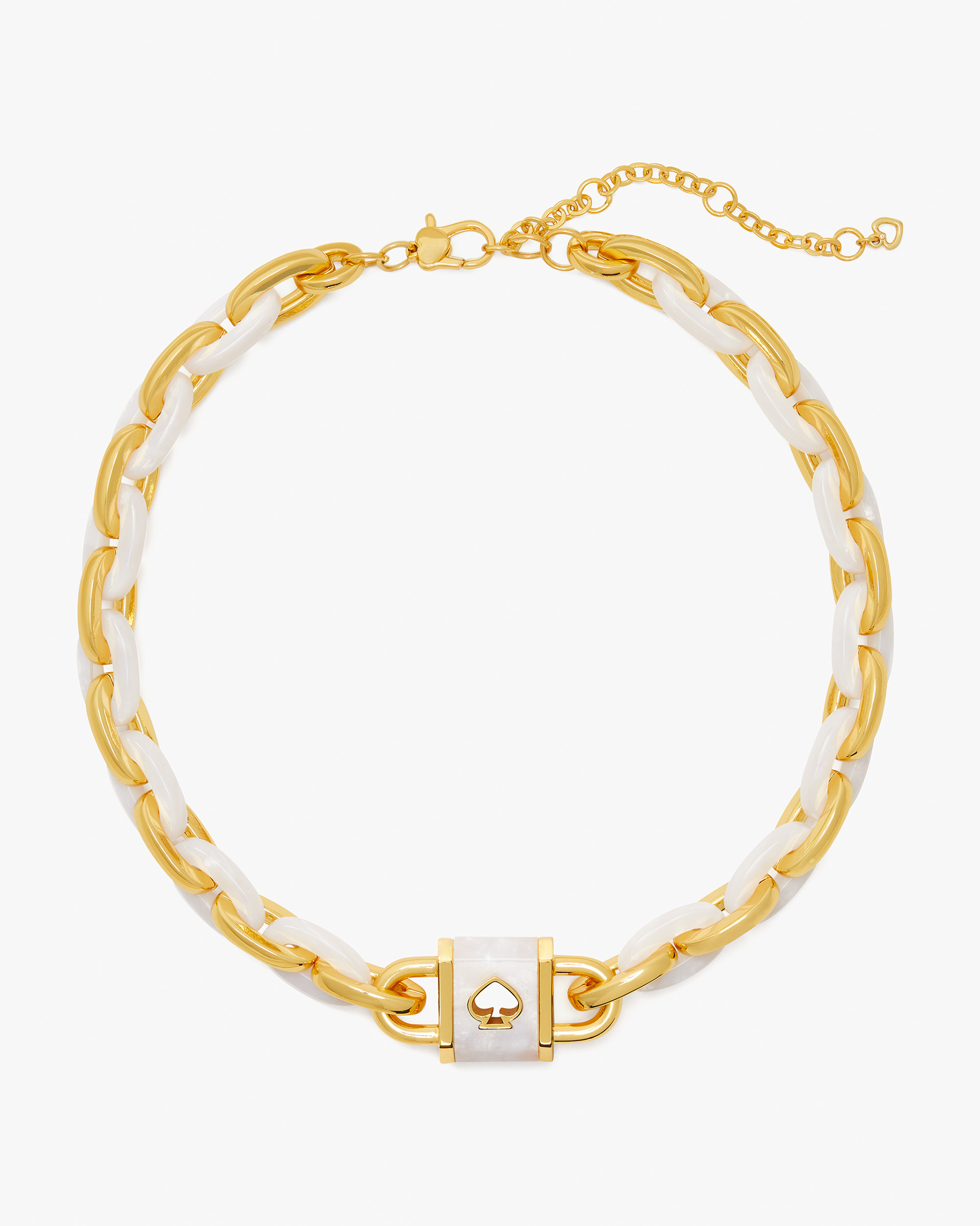Kate Spade Lock And Spade Statement Link Necklace