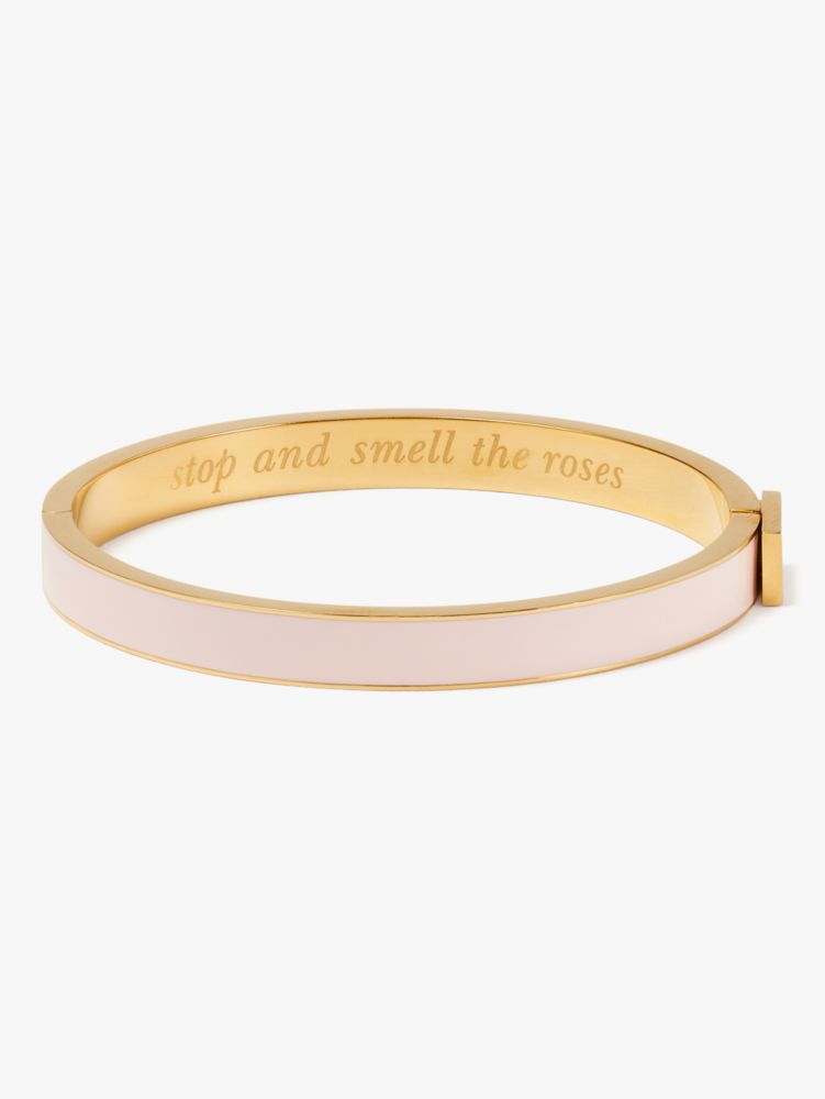 Kate Spade Stop And Smell The Roses Thin Idiom Bangle In Blush