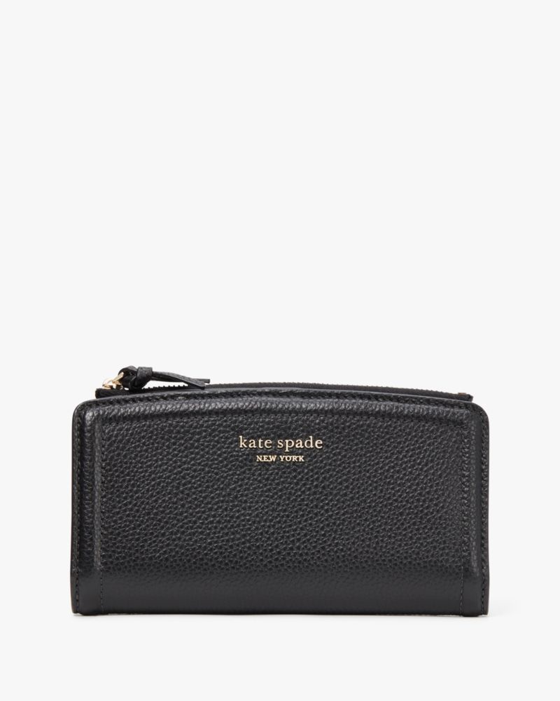 Kate Spade Knott Zip Slim Wallet In Black