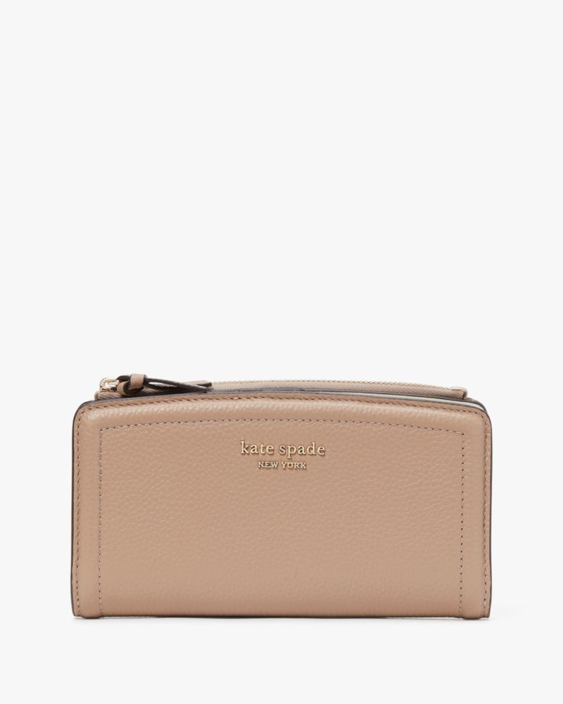 Kate Spade Knott Zip Slim Wallet In Kraft Paper