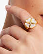 Kate Spade,Heritage Bloom Signet Ring,Cream/Gold