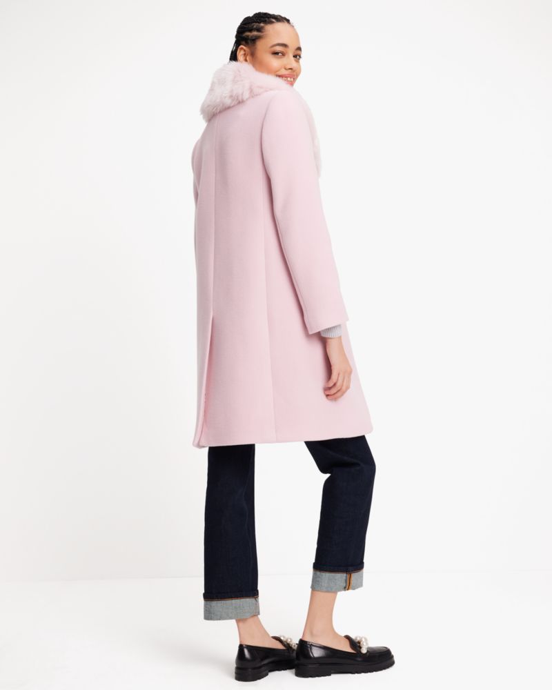 Kate Spade Faux Fur Lapel Wool Coat. 5