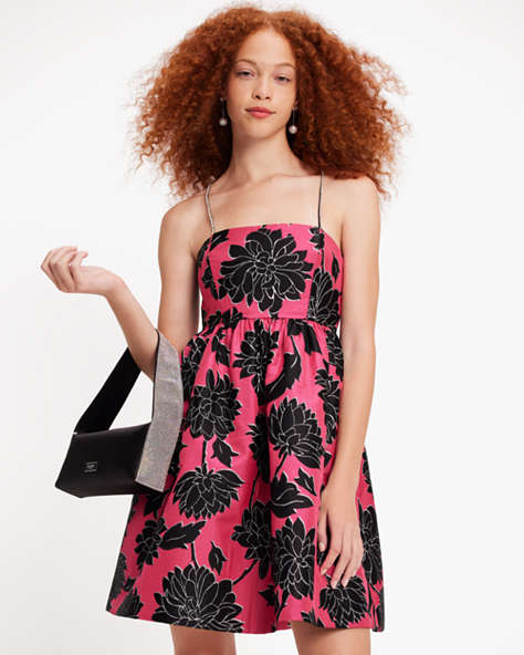 Festive Brocade Jewel Strap Kleid, Pom Pom Pink, ProductTile