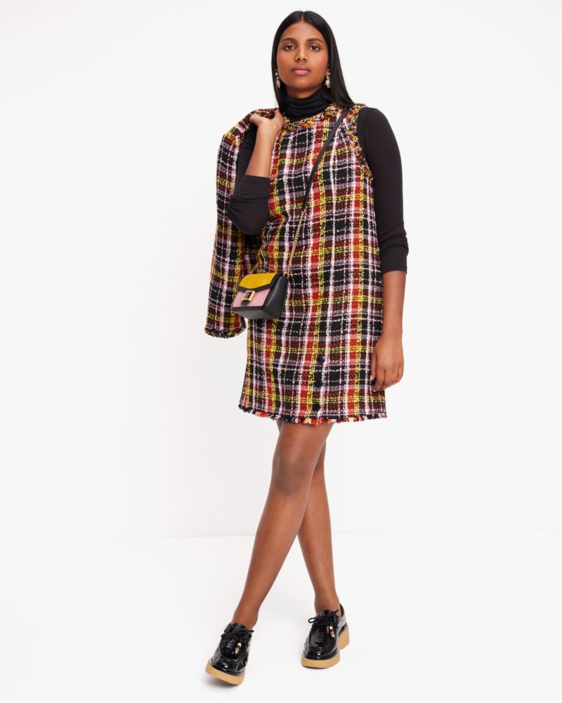 Kate Spade Art Plaid Tweed Dress. 6