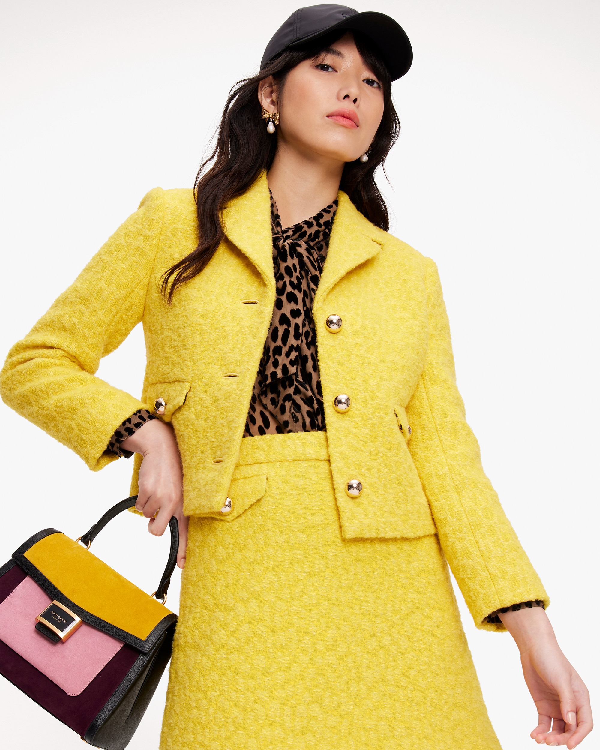 Kate Spade Tonal Leopard Textured Blazer